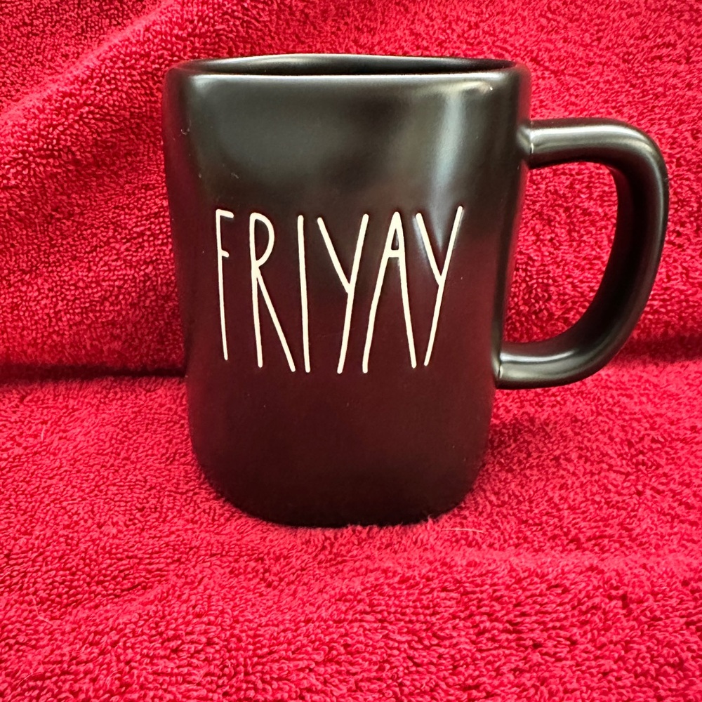 FRIYAY Black Ceramic Coffee Mug - Matte Finish